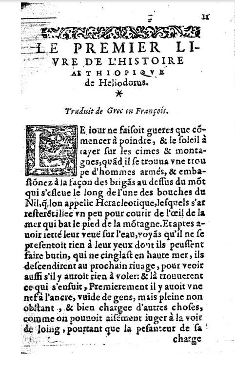 Histoire aethiopique d'Héliodore de Jacques Amyot