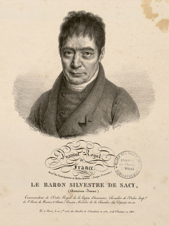 Antoine-Isaac Silvestre de Sacy (1758 - 1838)